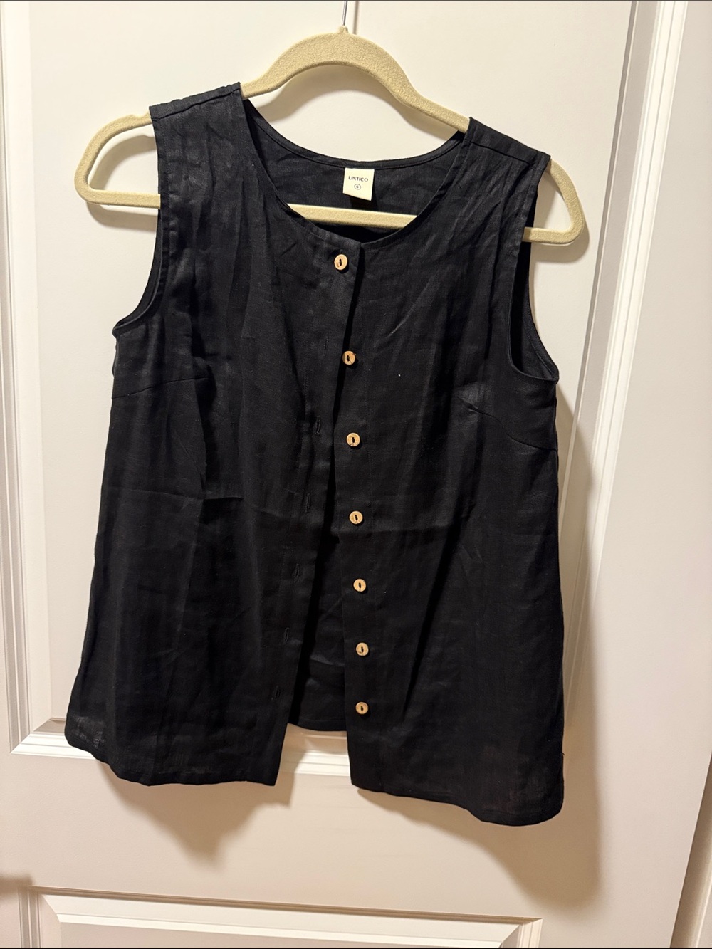 LINTICO 100% Linen Buttons Down Tank Top ERIN (S) EUC - Picture 4 of 6